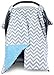 Kids N’ Such Peekaboo Baby Car Seat Cover Car Seat Canopy & Nursing Cover, Chevron/Blue Minky