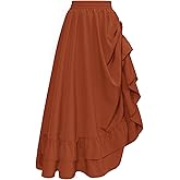 SCARLET DARKNESS Maxi Skirts for Women Renaissance Skirt Long Flowy Layered Medieval Skirt