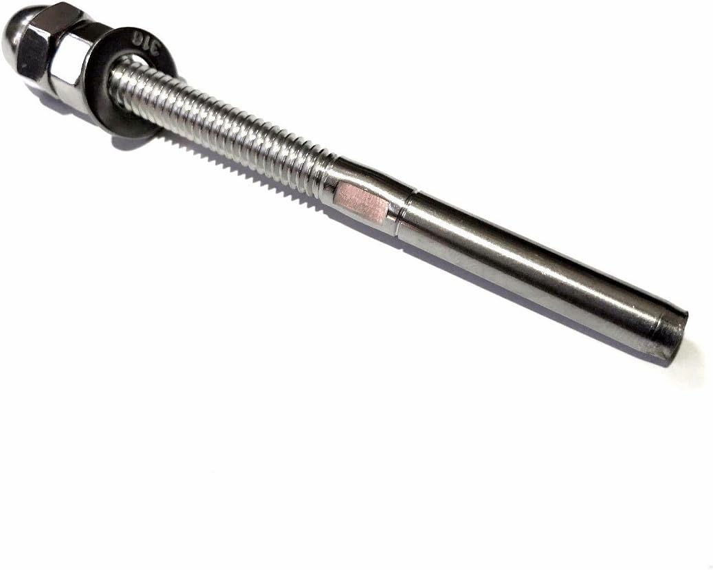 Swage Threaded Stainless Cable Tensioner Used on 3/16" Cable Railing