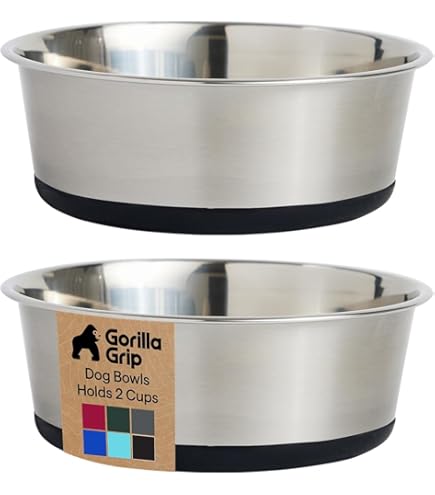 Pet Supplies : Loving Pets Diamond Plated Dog Bowl with Non-Skid