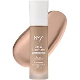 No7 Lift &amp; Luminate Triple Action Serum Foundation, Cool Vanilla, 1 Fl Oz | Liquid Makeup with SPF 15, Dewy Glowy Base, Radiant Formula for Mature Skin