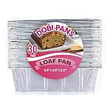 DOBI [30 Pack - 2 LB.] Loaf Pans - Disposable Aluminum Foil Bread Pans, Standard Size - 8.5" X 4.5" X 2.5". Favorite Bread Tin Size for Homemade Cakes & Breads. Compatible w/ Roadpro Portable Stove