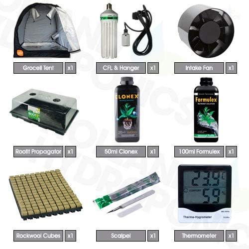 Grocell Hydroponics Propagation kit & Tent Bundle - Grow Gardening Indoor outdoor plants (0.8m Tent)