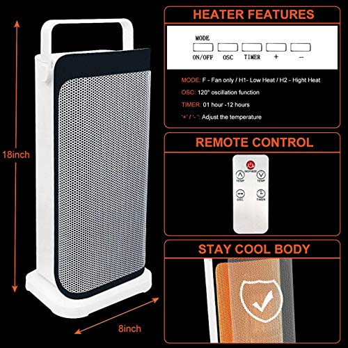 Patio Tower Heaters Electric with Remote Oscillating Portable Large