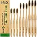 9 Pack Mao Bamboo Toothbrushes for Kids and Adults | The Ultimate Natural and Organic Wood Toothbrush For Your Family | Comes in 3 Sizes with Eco-Friendly Charcoal Medium Bristles, Sustainable Living 2019