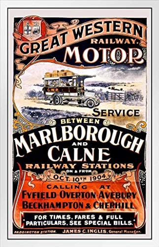 Amazon Com Great Western Railway Gwr Motor Service Marlborough Caline Stations Ireland Vintage Illustration Travel Laminated Dry Erase Sign Poster 12x18 Posters Prints