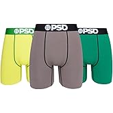 PSD Underwear Mens Boxer Briefs - 6 Pack Boxer Briefs, Standard & Mid Length, Soft & Breathable Boxer Briefs for Men
