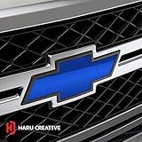 Haru Creative Chrome Blue Chevy Emblem Overlay Sticker Kit - 2 Large Rolls (7.5”X11.5”)