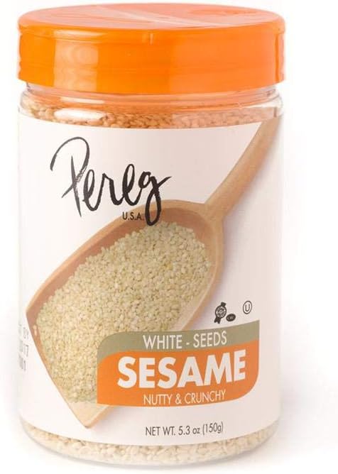 Pereg Black Sesame Seeds - 5.3 Oz - Rich Dark Color - Unhulled & Raw Sesame Seeds - Crunchy & Nutty Flavor - Keto-Friendly - Vegan - Non-GMO - Kosher Certified