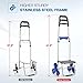 ROYI Upgraded Folding Shopping Cart, Stair Climbing Cart Grocery Laundry Utility Cart with Wheel Bearings