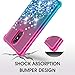 Compatible with LG Stylo 5/LG Stylo 5V/LG Stylo 5 Plus/LG Stylo 5+ Case,Quicksand Bling Sparkle Heart-Shaped Sequin TPU Bumper Heavy Duty Shockproof Protective Case for Women and Girls.Pink/Teal