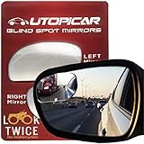 Utopicar Blind Spot Mirrors. Unique Design Car Door Mirrors/Mirror for Blind Side Engineered for Larger Image and Traffic Safety. Awesome Rear View! [Frameless Design] (2 Pack)