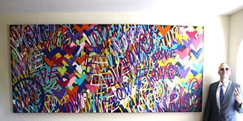 CHRIS RIGGS Original Love graffiti fine art painting 120" x 55" pop street art spray paint NYC acrylic contemporary modern art urban art work