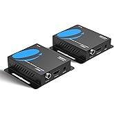 OREI HDMI Over Ethernet Extender via CAT6 4K, 230ft POC, 1-Way IR, HDR HLG | HDMI Balun 4K &ndash; HDMI 2.0, 18Gbps, HDCP 2.3, 4K60Hz, 12-Bit Color, LPCM, DTS, Dolby Digital, ESD Protection, Metal Housing