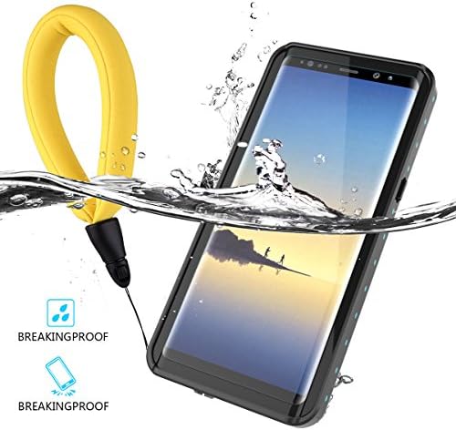 Galaxy Note 8 Waterproof Case, FugouSku Full Sealed IP68 Certified Waterproof Snowproof Dustproof Shockproof Heavy Duty Protection Underwater Case for Samsung Galaxy Note 8 (Black + Floating Strap)
