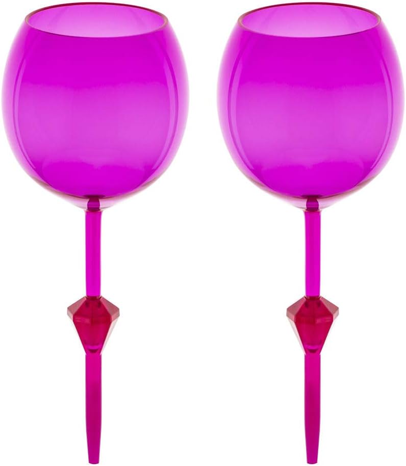 Floating Wine Glass Tumbler Set, Pink Plastic Wine Beach