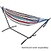 Sunnydaze Brazilian Portable Steel Hammock Stand for Outside with Carrying Case - 400-Pound Capacity Hammock Frame - Black Finish