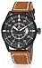 Voeons Men‘s Watches Brown Leather Strap Quartz Auto Date Casual Watch