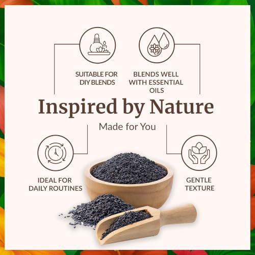 SVA Black Seed Oil – 4 Fl Oz – 100% Natural Cold Pressed Nigella Sativa – Kalonji Oil for Hair, Face & Skin Care – Carrier Oil with Dropper