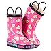 ZOOGS Children's Rubber Rain Boots, Little Kids & Toddler, Boys & Girls Patterns, Pink (Hearts Verbage), 13 Little Kid
