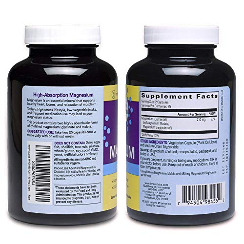 InnovixLabs Advanced Magnesium, High Absorption Magnesium Glycinate