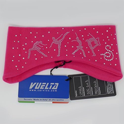 SAGESTER - Hand-made in Italy / Ear band for Figure Skating, Ice Skating, Roller Skating / Fabric: Dacota or Termal / SWAROVSKI on some colors / Style: 526 / Colors: Black, Blue, White, Strawberry