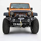 GSI Front Bumper with OE Fog Light Hole and Winch Mount Plate-Black Textured for 07-18 Jeep Wrangler JK