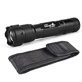 ULTRAFIRE Flashlight 600 lumens LED Tactical Flashlight Waterproof Zoomable Adjustable Focus with Single 5 Mode Tactical Torch,WF502F1 (Flashlight Only)