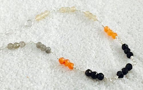 Long Beaded Sterling Silver Necklace Fall Jewelry