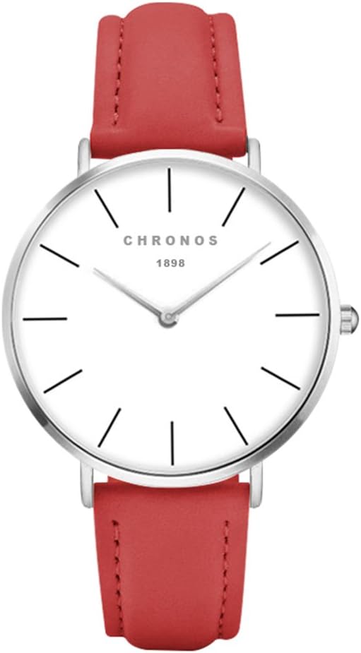 Simple Women Men Quartz Watch PU Leather/Alloy Strap Ladies Girls Dress Wristwatch