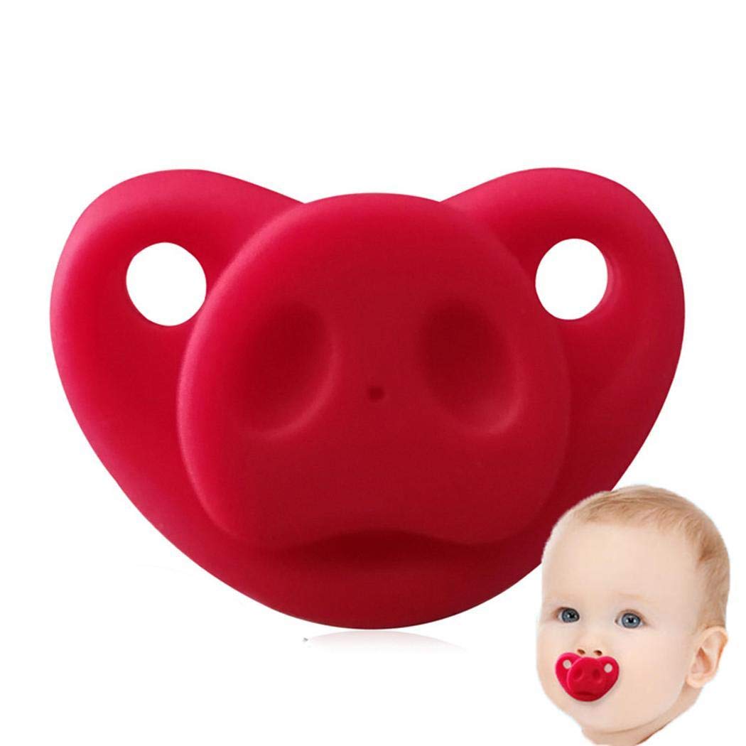 Ladiy New Baby Infant Silicone Gel Cartoon Pig Nose Shape Safety Pacifier Pacifiers