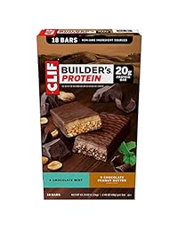 Clif Builder - Barras de proteínas variadas 9 unidades menta y 9 mantequilla de cacahuete