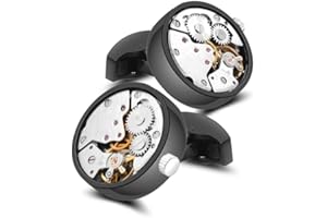 MERIT OCEAN Cufflinks Steampunk Watch Movement Shape Cufflinks for Men Mens Shirt Vintage Gears Watch Cuff Links Business Wedding Gifts with Gift Box
