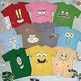 Spongebob-and-Friend Halloween Costume Group Family Squad Team Matching Cartoon Characters Outfit Short-Sleeve Shirt | Long Sleeve Shirt | Premium Short Sleeve Shirt | Hoodie | Sweatshirt | Tank-Top