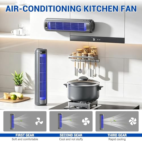 HoldOneLight Enfriador de Aire Portátil Mejorado, Ventilador Refrigerante Ajustable con 3 Velocidades, Enfriador Evaporativo para Dormitorio, Salón, Cocina, Oficina y Hogar (grey)