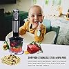 Hand Blender, 4 in 1 Food Processor with Stick Blender 600W, Vegetable Chopper, Egg Whisk Electric, 600ML Measuring Cup
