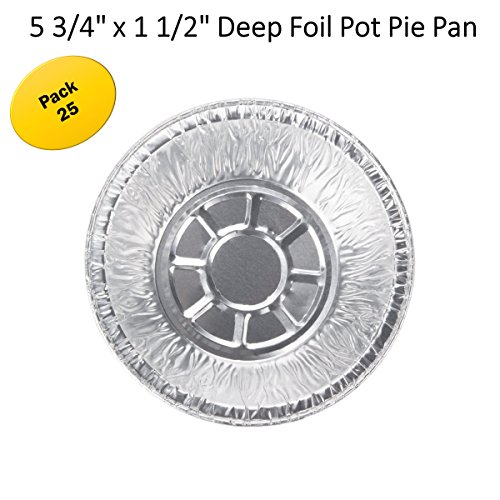 Pie Pan, Disposable Aluminum Foil Plate- 5 3/4" x 1 1/2" (25)