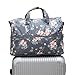 Ac.y.c Travel Duffel Bag for Women Foldable Carry On Express Weekender Organiser (Dark Grey Flowers)