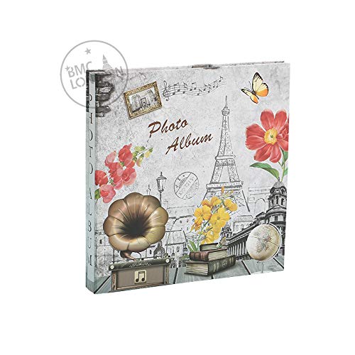BMC LONDON Large Self Adhesive Photo Album 20 Sheets/ 40 Sides Pages Casebound (Eiffel Tower)