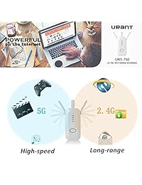 YUNJING AC750 Extensor de rango WiFi de doble correa modo de alta velocidad 3 antenas WPS