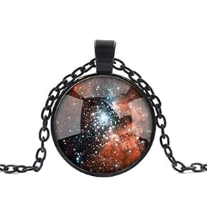 Amazon.com: Glass Cabochon Necklace Pendant Jewelry Starry
