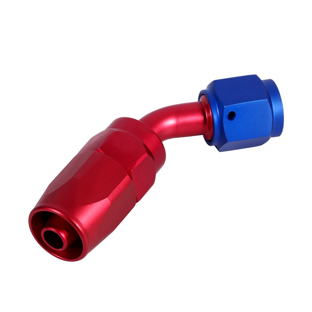 Suuonee AN6 Hose End Fitting, AN6 Racing Oil/Fuel Line Hose End Oil Cooler Swivel Male Fitting Adapter [AN6-45°]