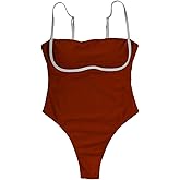 RoseSeek Women's One Piece Swimsuits Backless Tummy Control High Waisted Swimsuit Summer Bathing Suit Swimwear