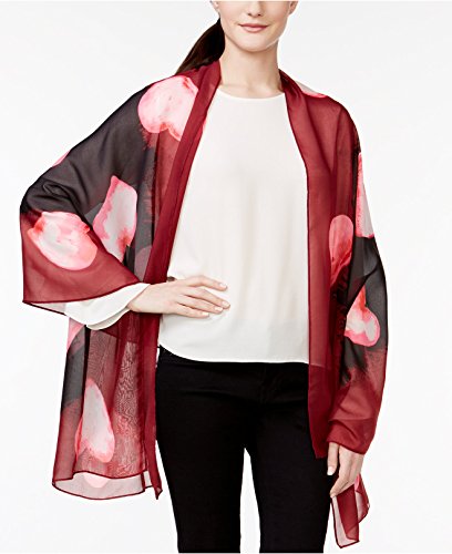 Style&co. women s 26 x 72-in watercolor heart scarf wrap, black