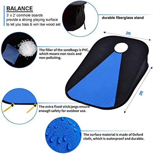 image for SUMBLIME Corn Hole Portable Outdoor Game - 2PCS Foldable Cornhole Boar