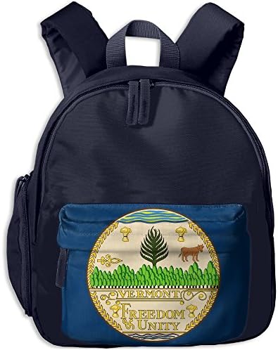 Vermont Flag VM Kid School Bags Shoulder Backpack Bookbag