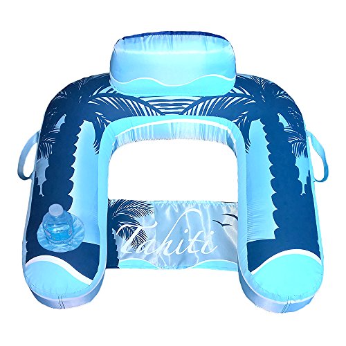 Blue Wave Drift + Escape U-Seat Inflatable Lounger, Blue