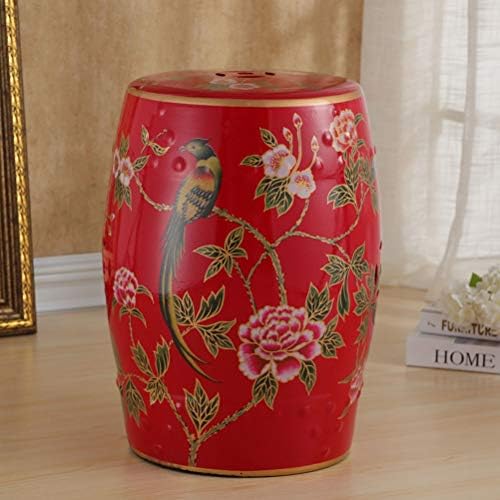 Shoe stool ZI LING SHOP- Color Drum Stool, Solid Weight Bearing Stool, Smooth Anti-fall Stool 46X30X30CM (color : A)
