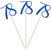 Blue Glitter 78th Birthday Centerpiece Sticks, 12-Pack Number 78 Table Topper Anniversary Party Decorations