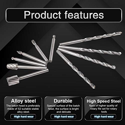 KATUR Rotary Multi Tool Cutting Guide Attachment Kit Includes 4Pcs Drill Bit Set and 6Pcs HSS Routing Router Bits Burr with Drill Dedicated Locator - Thumbnail 2